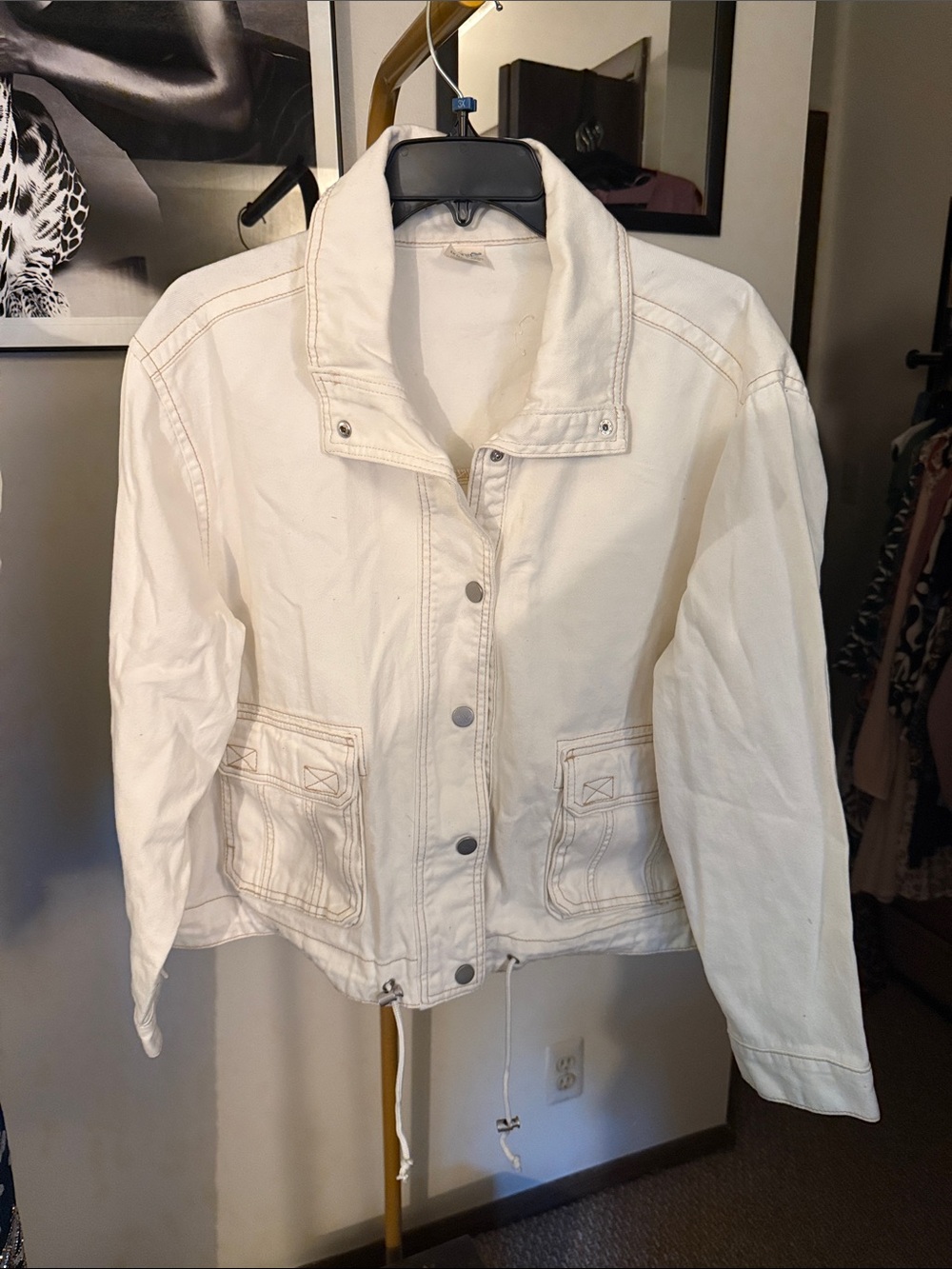 Terra & Sky Cream Jean Utility Jacket